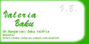 valeria baku business card
